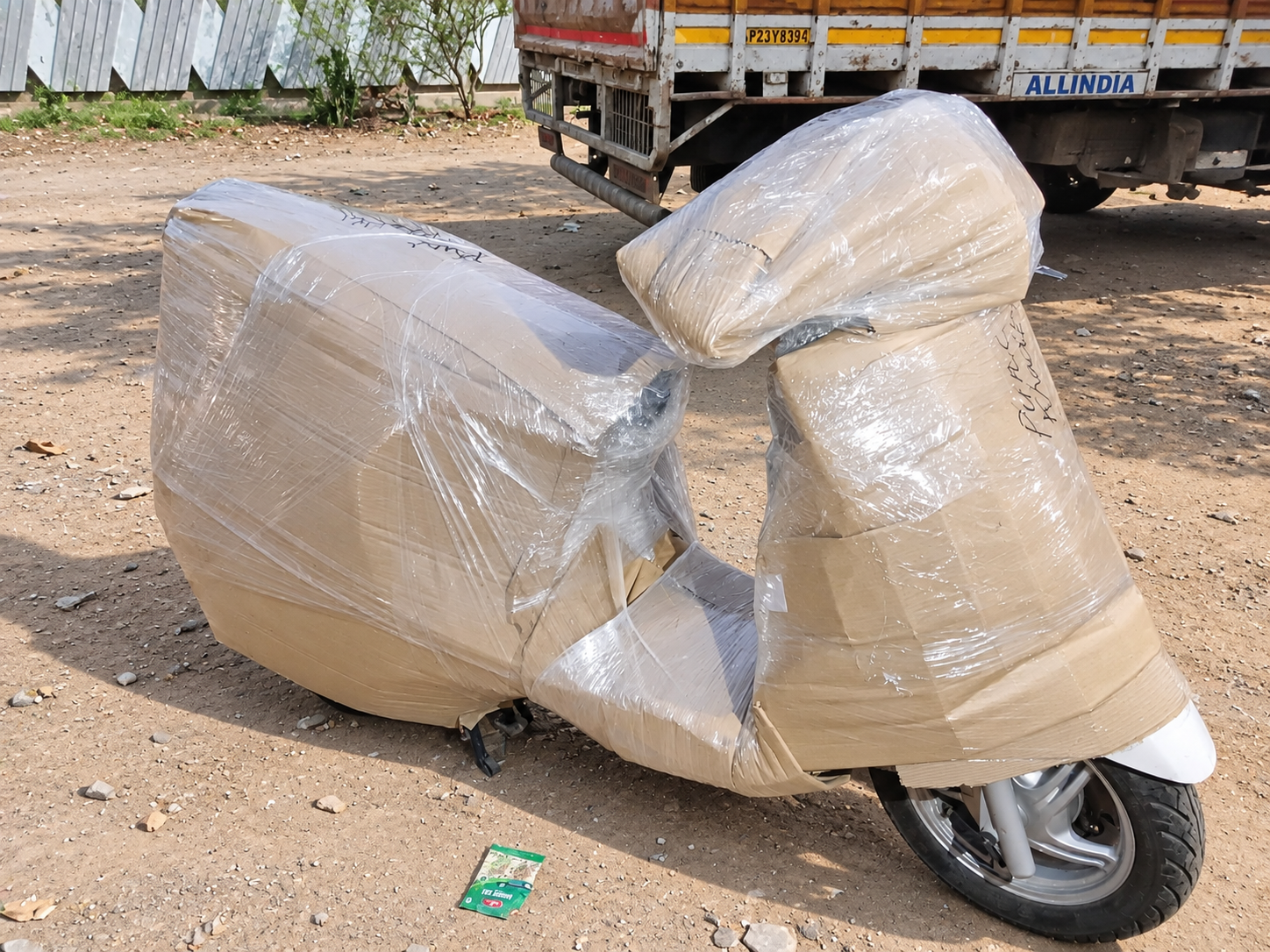 Motorcycle ready to travel to a new destination