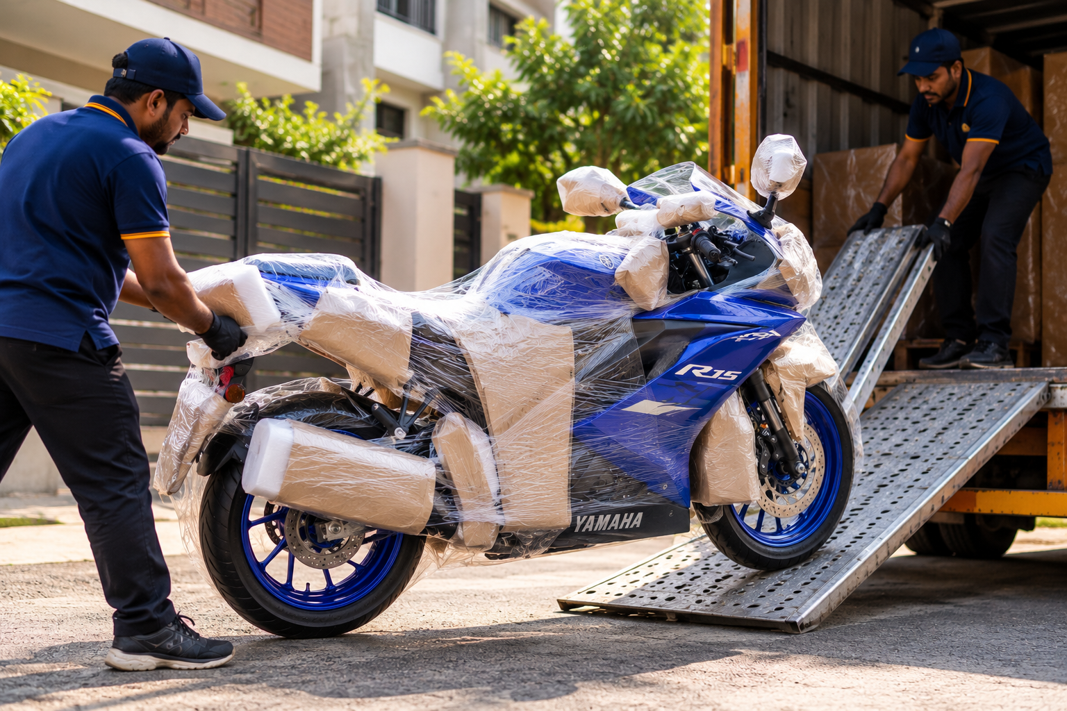 Classic motorcycle with carefully finished details